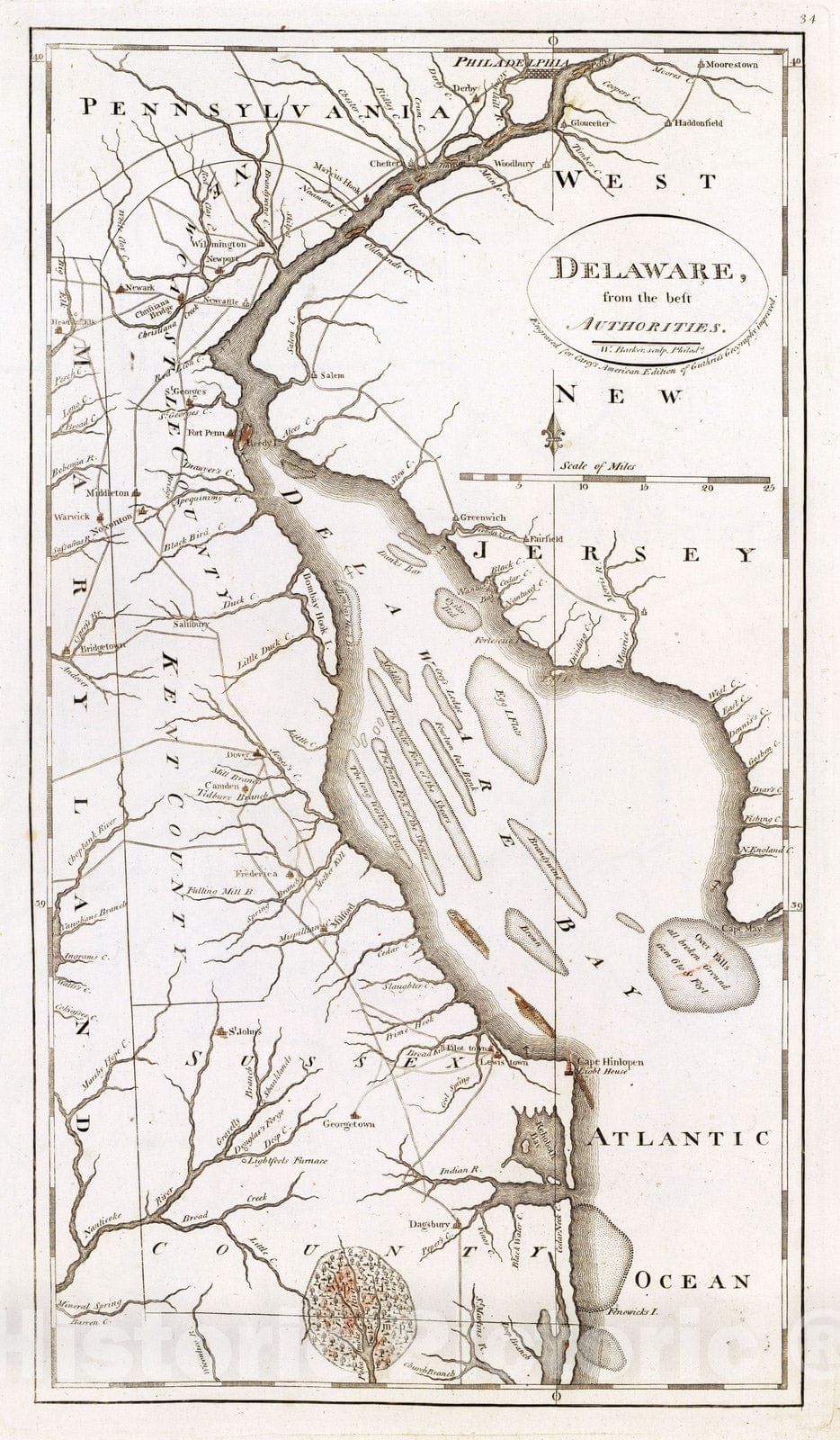 Historic Wall Map : 1811 Delaware. - Vintage Wall Art