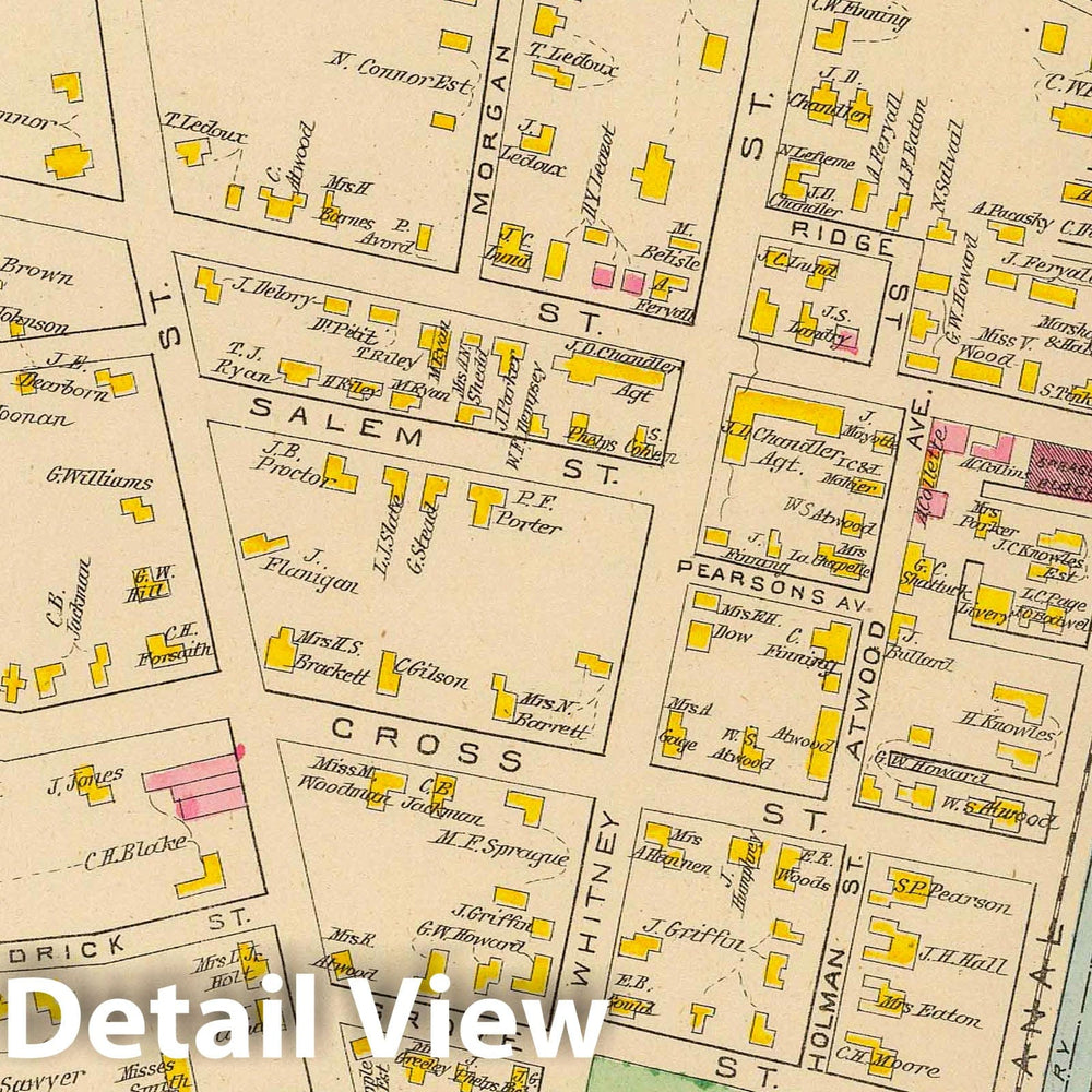 Historic Map : 1892 Nashua, Ward 2-5. - Vintage Wall Art