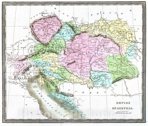 Historic Map : 1848 Empire Of Austria. - Vintage Wall Art