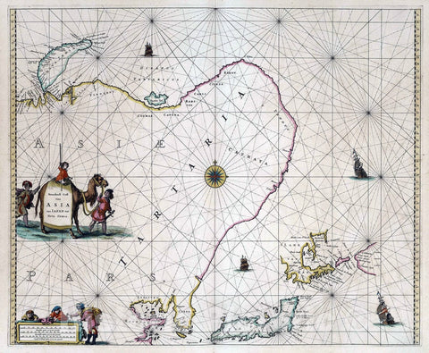 Historic Map : China, 1667 Noordoost Cust van Asia Van Japan tot Nova Zemla. , Vintage Wall Art
