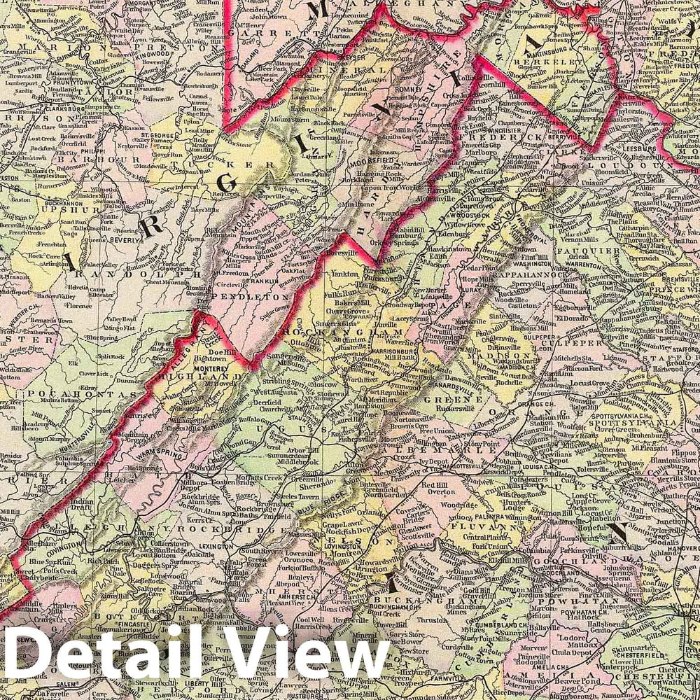 Historic Map : Delaware, 1890 Del, Md, Va, W. Va. , Vintage Wall Art