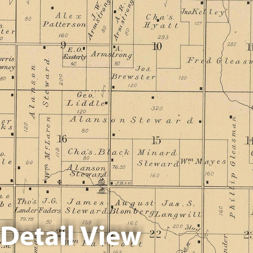 Historic Map : 1886 Owen Township, Winnebago, Illinois. - Vintage Wall Art