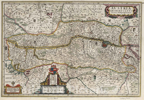 Historic Map : Austria, 1682 Austria Archiducatus. , Vintage Wall Art