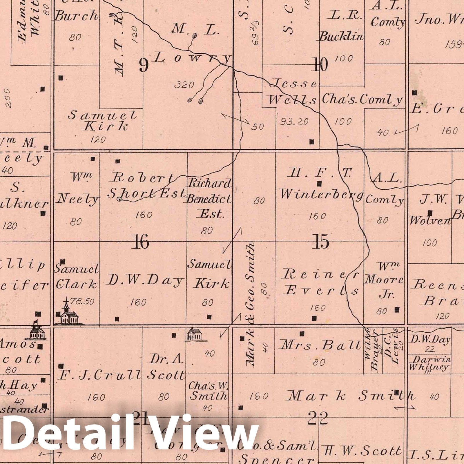 Historic Map : 1886 Seward Township, Winnebago County, Illinois. - Vintage Wall Art