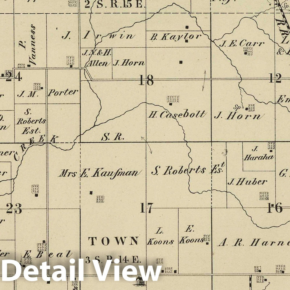 Historic Map : 1875 Harrison Township, Logan County, Ohio. - Vintage Wall Art