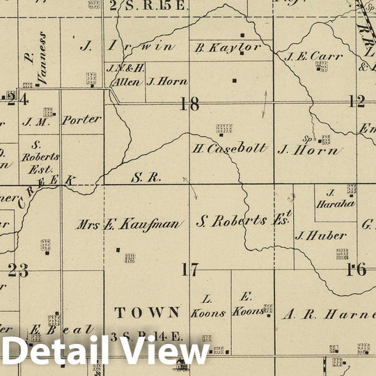 Historic Map : 1875 Harrison Township, Logan County, Ohio. - Vintage Wall Art