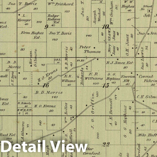 Historic Map : 1890 Courtland Township, Columbia County, Wisconsin. - Vintage Wall Art