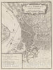 Historic Map : France , Bordeaux France, Guyenne 1764 Plan de Bordeaux et de ses environs. , Vintage Wall Art