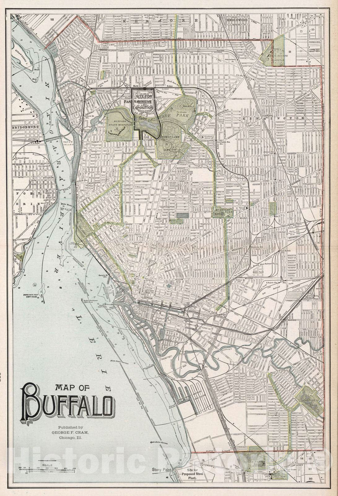 Historic Map : 1901 Buffalo : Vintage Wall Art