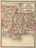 Historic Map : 1872 Alabama, Arkansas, Louisiana, and Mississippi. - Vintage Wall Art
