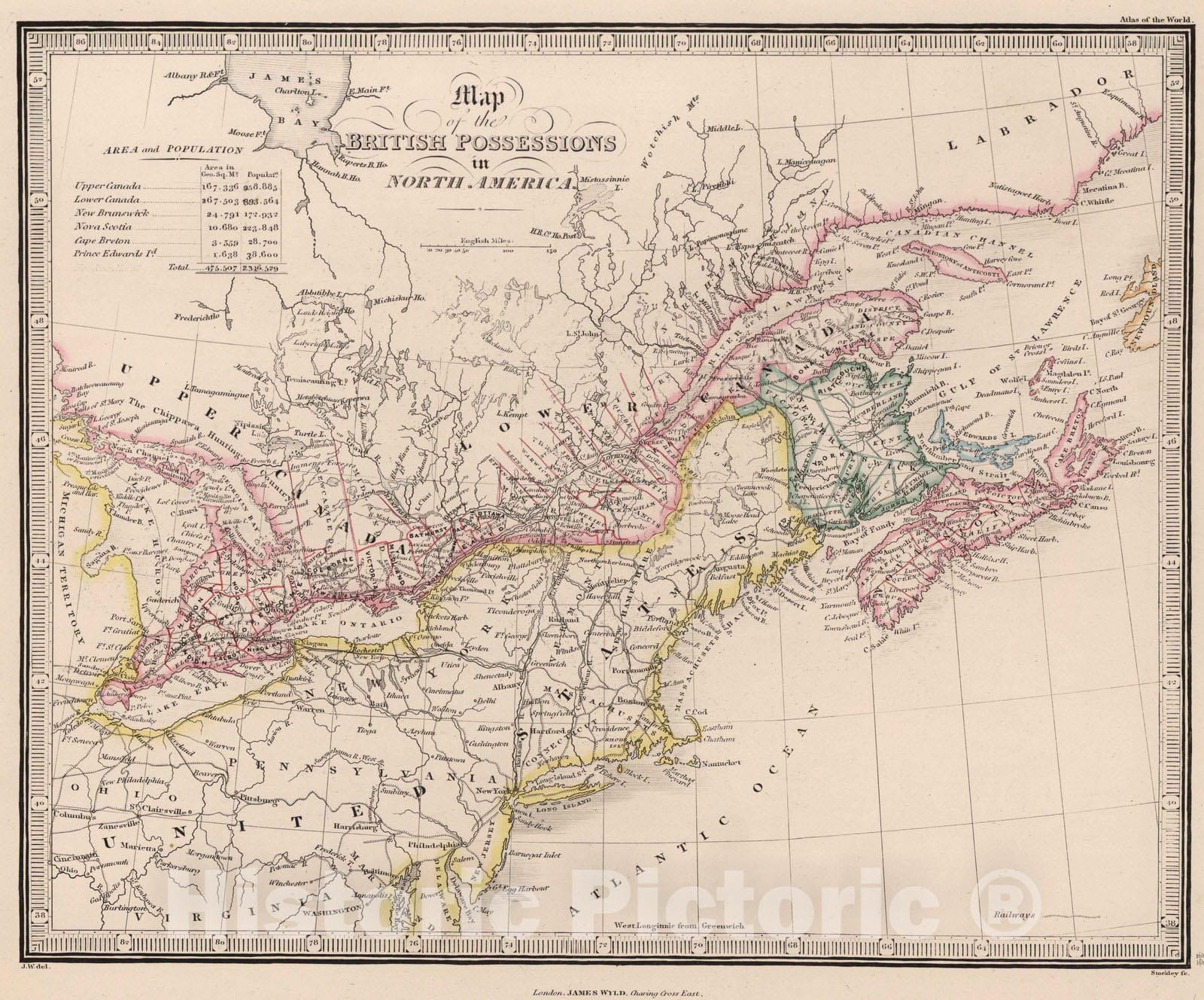 Historic Wall Map : 1864 Map of the British Possessions in North America - Vintage Wall Art