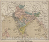 Historic Map : 1880 Political Map of the Indian Empire. - Vintage Wall Art