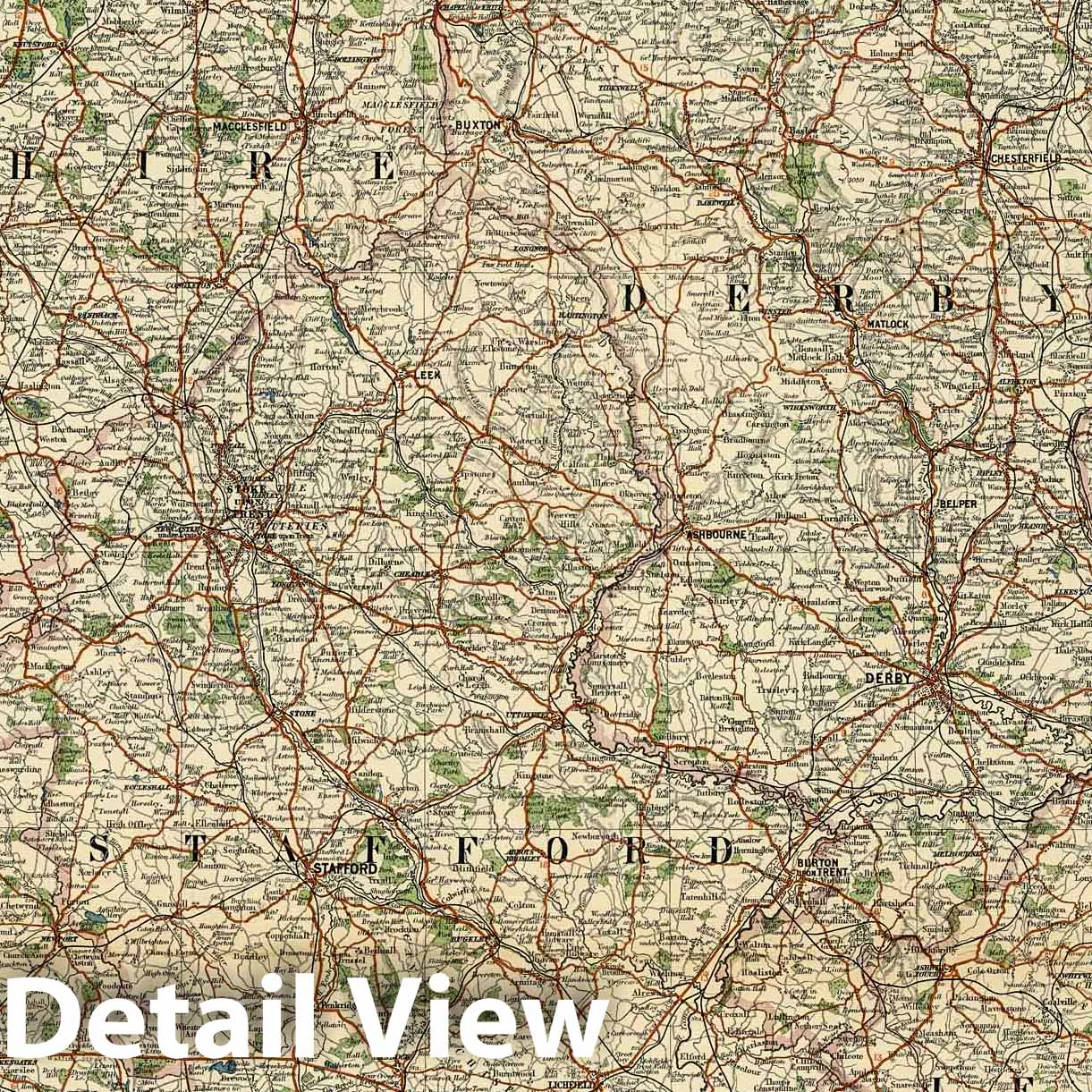 Historic Map : National Atlas - 1921 Sheet 5. Liverpool, Stafford, Nottingham, c. - Vintage Wall Art