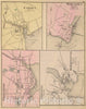 Historic Map : 1885 Camden, Wiscasset, Damariscotta, Newcastle, Thomaston. - Vintage Wall Art