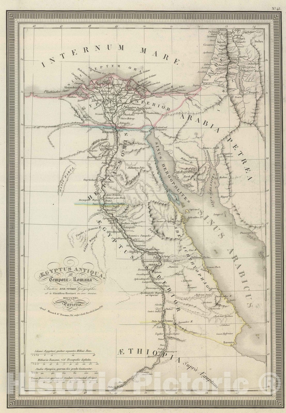 Historic Map : Egypt; Israel, 1825 Egyptus Antiqua, ad Tempora Romana. , Vintage Wall Art