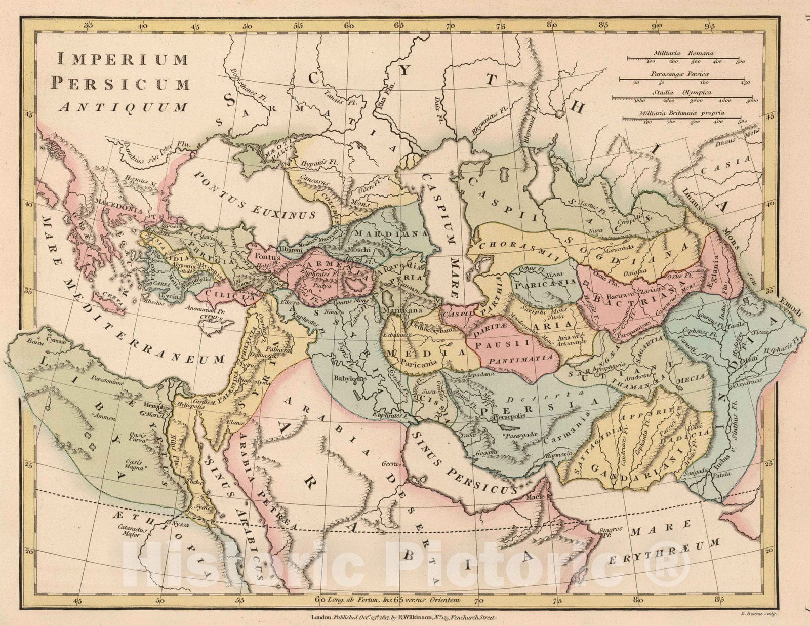 Historic Map : Middle East 1817 Imperium Persicum Antiquum. , Vintage Wall Art