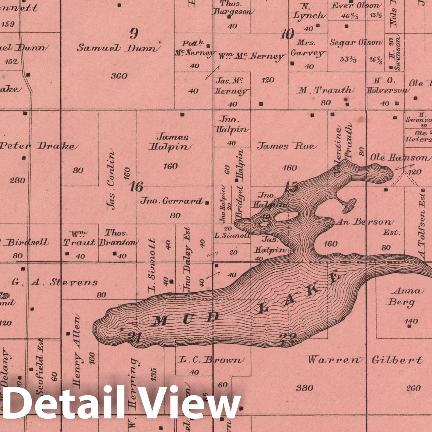Historic Map : 1890 Lowville Township, Columbia County, Wisconsin. - Vintage Wall Art