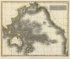 Historic Wall Map : 1817 Pacific Ocean - Vintage Wall Art