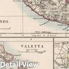 Historic Map : 1906 Maltese Islands. Valetta. Lagoons of Venice. - Vintage Wall Art