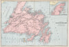 Historic Map : 1901 Map of Newfoundland - Vintage Wall Art
