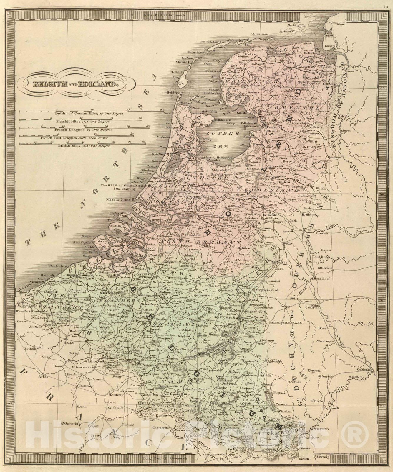 Historic Map : 1848 Belgium And Holland. - Vintage Wall Art