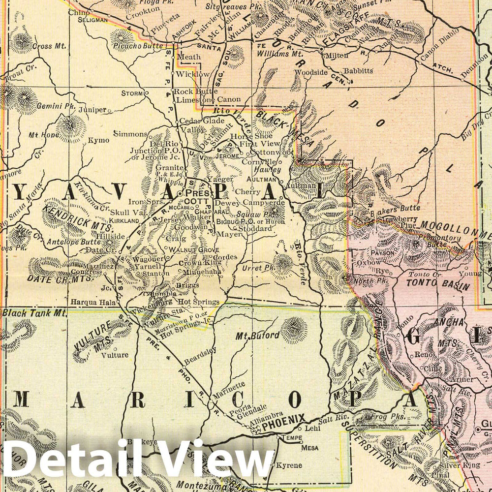 Historic Map : 1901 Arizona Territory - Vintage Wall Art