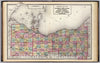 Historic Map - 1872 Cuyahoga, Erie, Huron, Lorain, Medina, Ottawa, Sandusky, Seneca, and Summit counties. - Vintage Wall Art