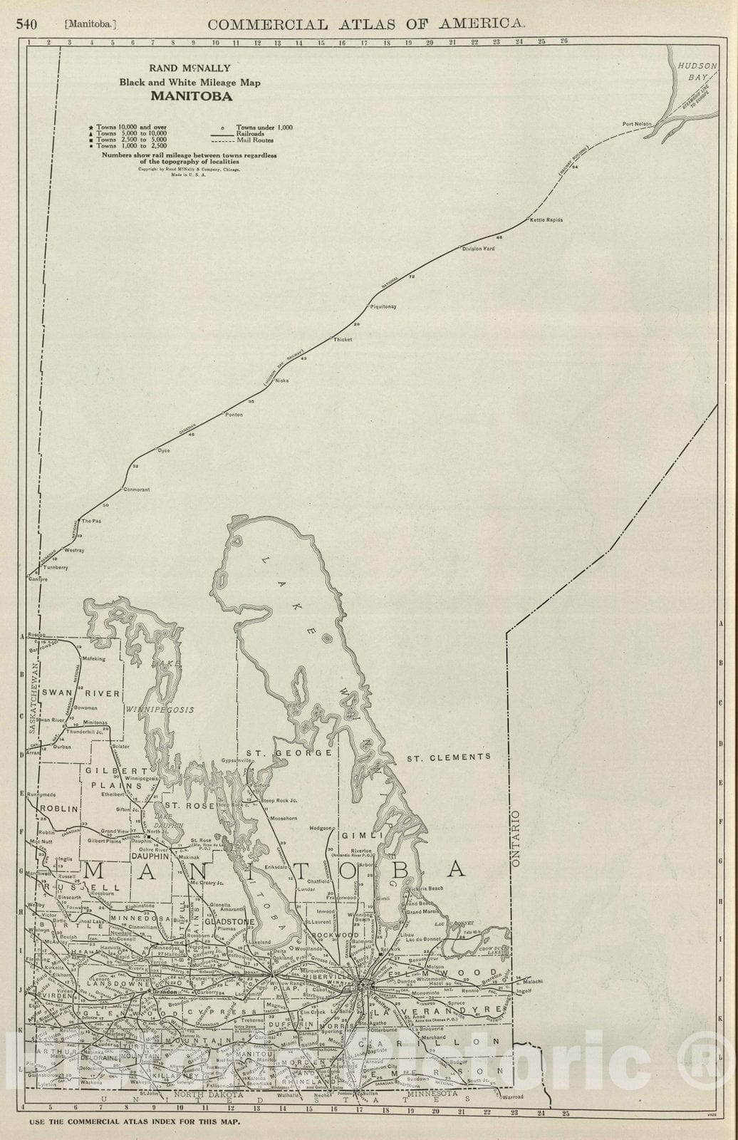 Historic Map : National Atlas - 1924 Manitoba. - Vintage Wall Art