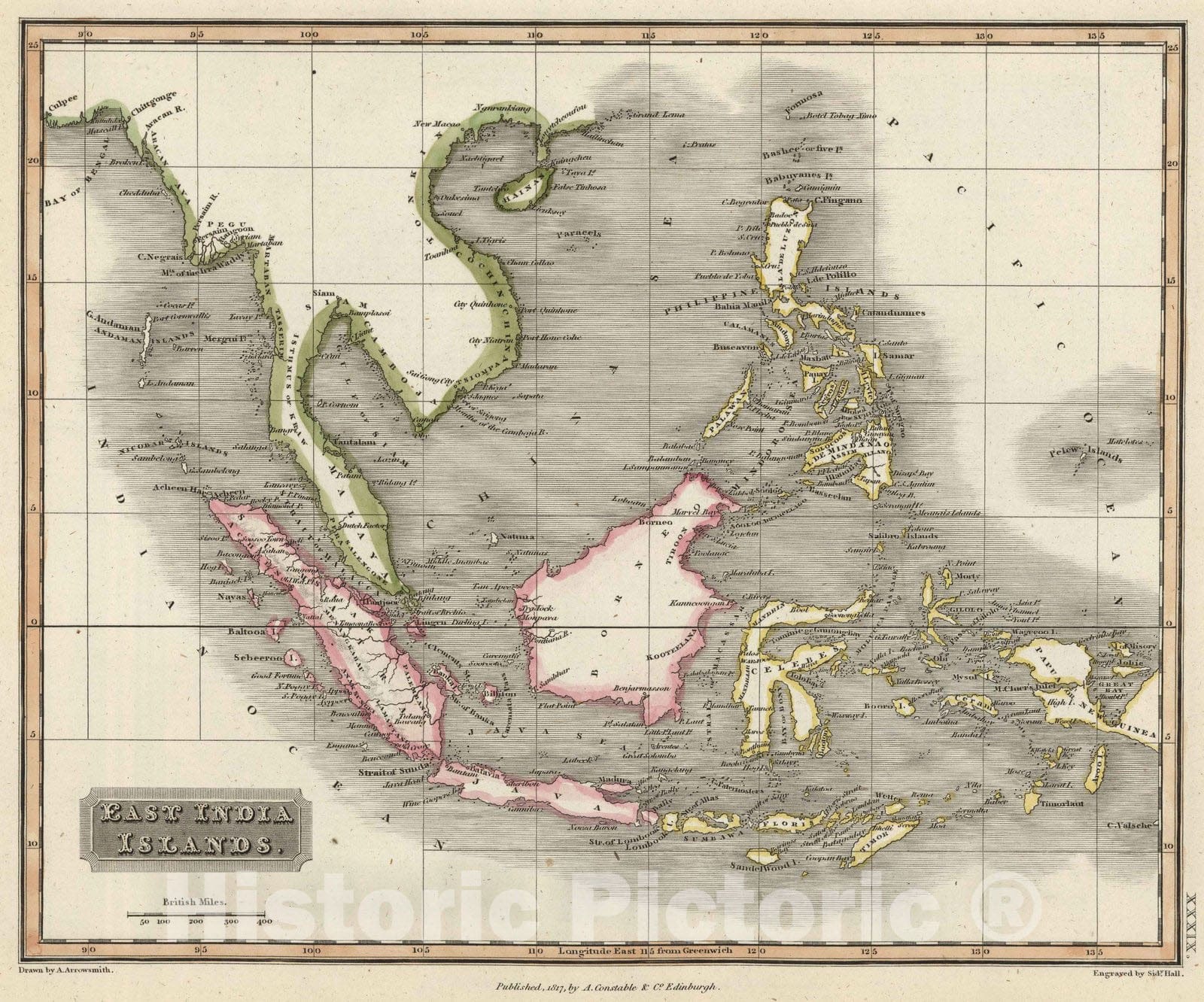 Historic Map : 1817 East India Islands - Vintage Wall Art