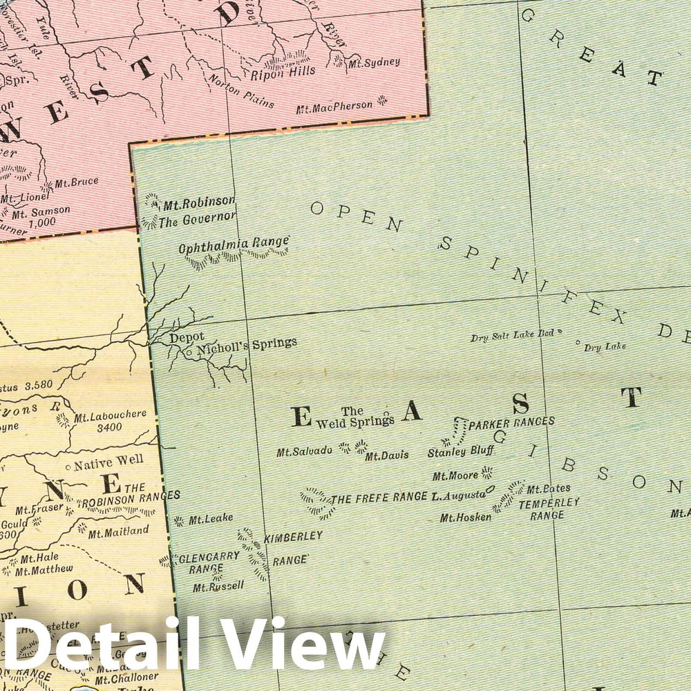 Historic Map : 1901 West Australia - Vintage Wall Art
