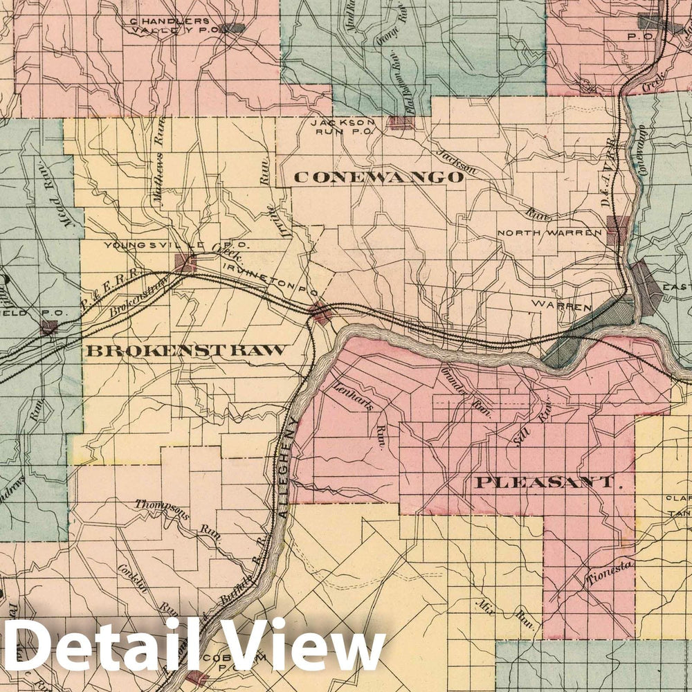 Historic Map : 1878 Warren County, Pennsylvania. - Vintage Wall Art