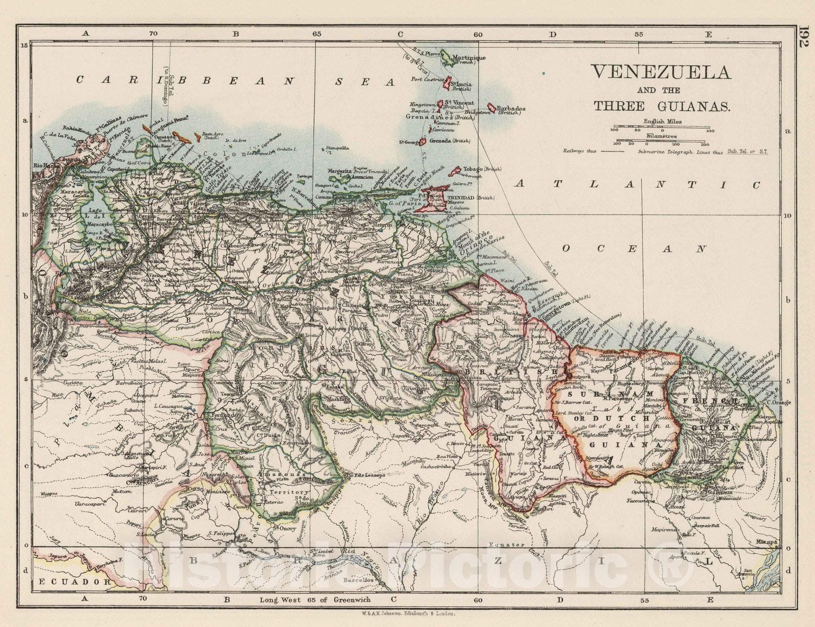 Historic Map : 1906 Venezuela and the Three Guianas. - Vintage Wall Art