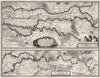 Historic Map : Rhine River (Netherlands and Germany) 1630 Fractus Rheni et Mosae. , Vintage Wall Art