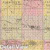Historic Map : 1887 Rush Co, Kansas. - Vintage Wall Art