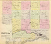Historic Map : Nebraska, 1885 Platte Co. , Vintage Wall Art