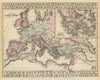 Historic Map : 1880 Roman Empire, Greece. - Vintage Wall Art
