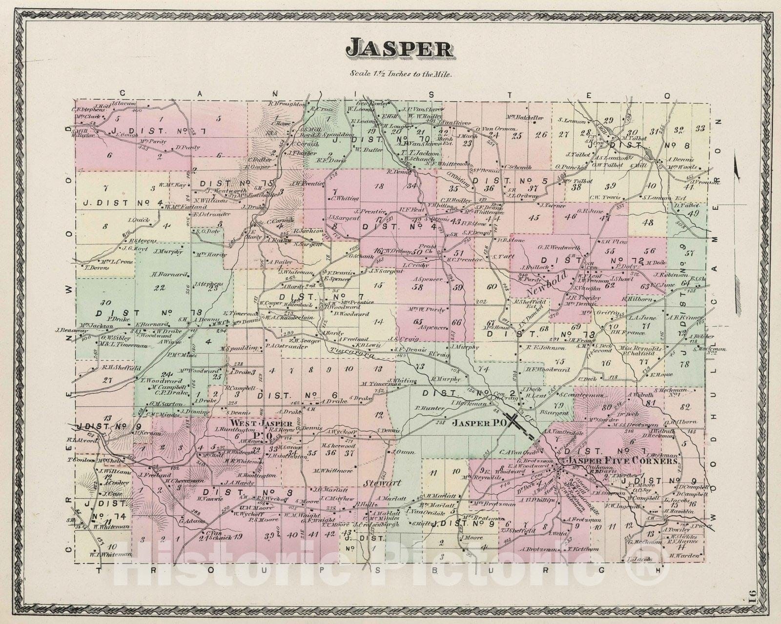 Historic Map : 1873 Jasper. - Vintage Wall Art