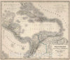 Historic Map : 1879 West Indies. Central America. Colombia. Venezuela. - Vintage Wall Art
