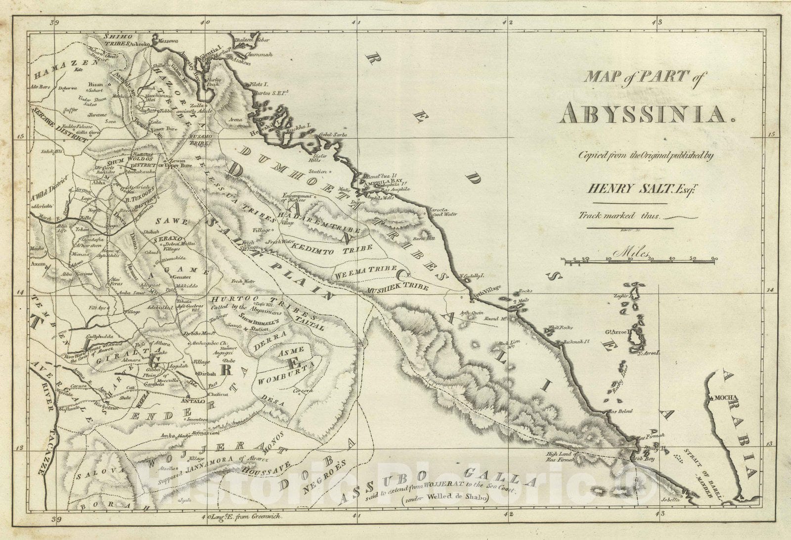 Historic Map : 1824 Map of Abyssinia. - Vintage Wall Art
