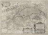 Historic Map : Lac Leman (Switzerland) 1632 Lacus Lemani Vicinorumq. Locorum Nova et Accuraia Descriptio. , Vintage Wall Art