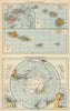 Historic Map : 1895 Polynesia Groups, S Polar Regions. - Vintage Wall Art