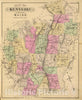 Historic Map : 1885 Kennebec Co, Maine. - Vintage Wall Art