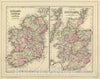 Historic Map : 1884 Ireland, Scotland. - Vintage Wall Art