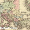 Historic Map : Mediterranean 1884 Roman Empire. , Vintage Wall Art