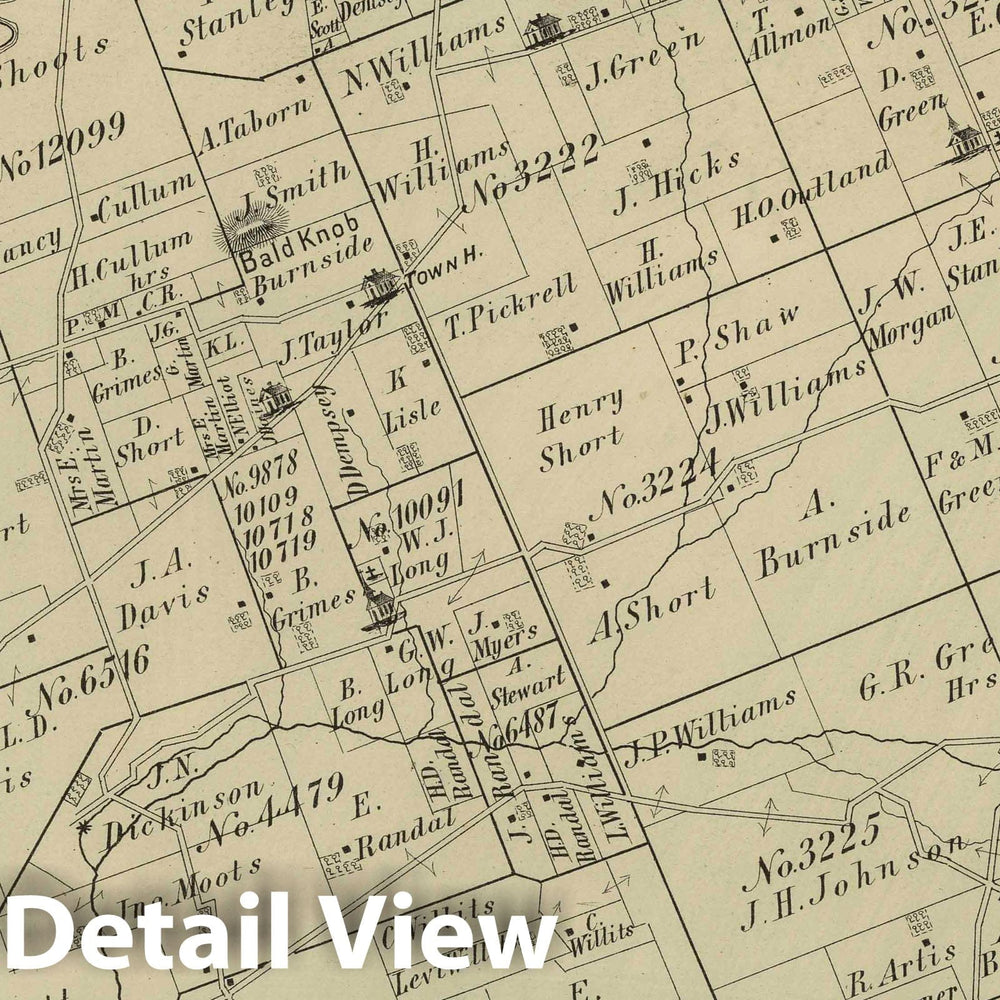 Historic Map : 1875 Monroe Township, Logan County, Ohio. - Vintage Wall Art