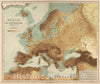 Historic Map : 1886 Europe: Topography and Hydrography. - Vintage Wall Art