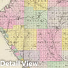 Historic Map : 1887 Pottawatomie Co, Onaga and Westmoreland, Kansas. - Vintage Wall Art