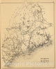 Historic Map : 1894 Railroad map of Maine. - Vintage Wall Art