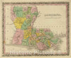 Historic Map : 1845 Louisiana. v2 - Vintage Wall Art