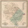 Historic Map : 1864 East and West Cocalico Townships, Lancaster County, Pennsylvania. - Vintage Wall Art